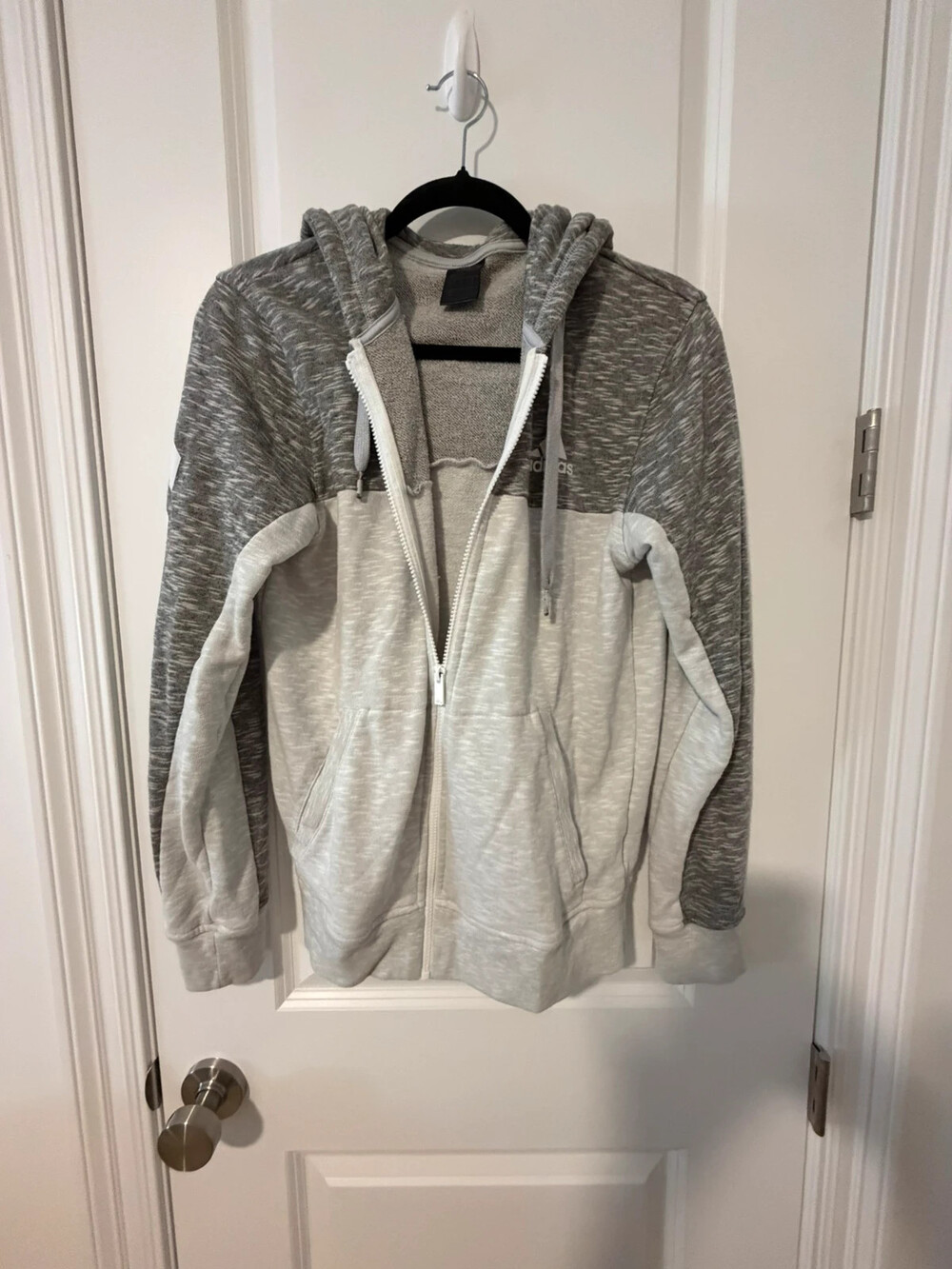 Adidas two toned gray zip up fleece small